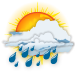 Wolkig, starker Regen